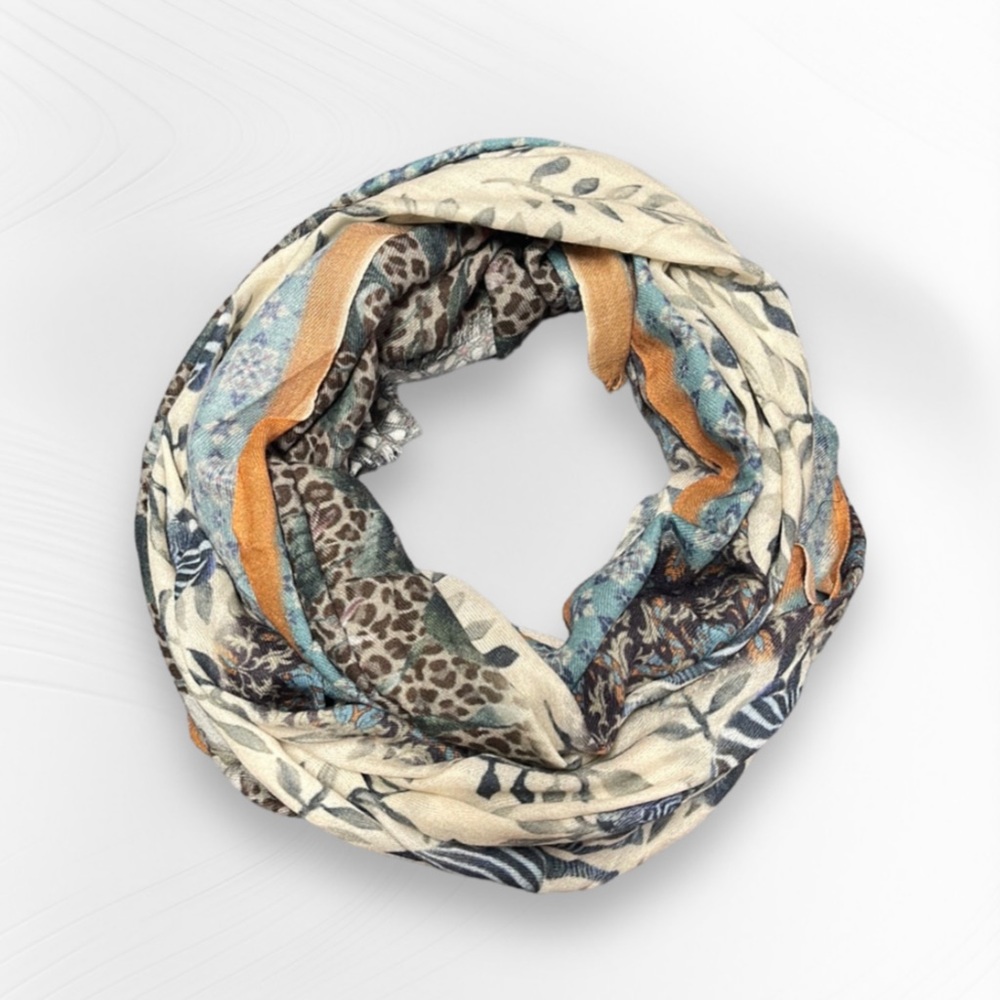 Mir Silk & Wool Floral Zebra Scarf